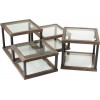 Set De 4 Table De Salon Bois/Verre Marron