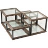 Set De 4 Table De Salon Bois/Verre Marron