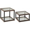 Set De 4 Table De Salon Bois/Verre Marron