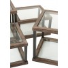 Set De 4 Table De Salon Bois/Verre Marron