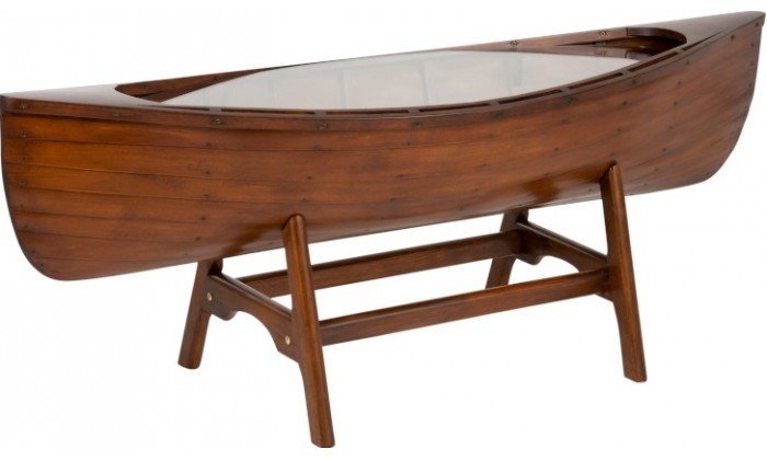 Table De Salon Bateau Bois Marron