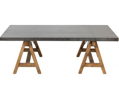 Table De Salon Rectangulaire Bois/Metal Gris/Naturel