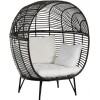 Chaise Lounge Ovale Acier Noir
