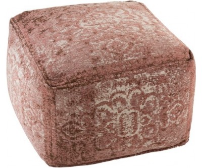 Pouf Imprimes Irregulier Coton Rose