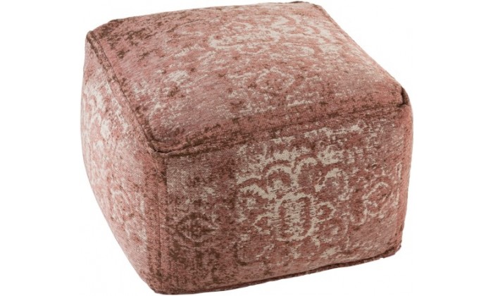 Pouf Imprimes Irregulier Coton Rose