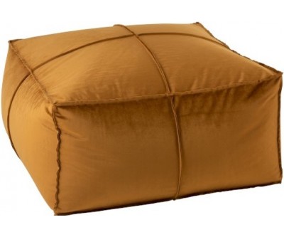 Pouf Carre Velours Ocre