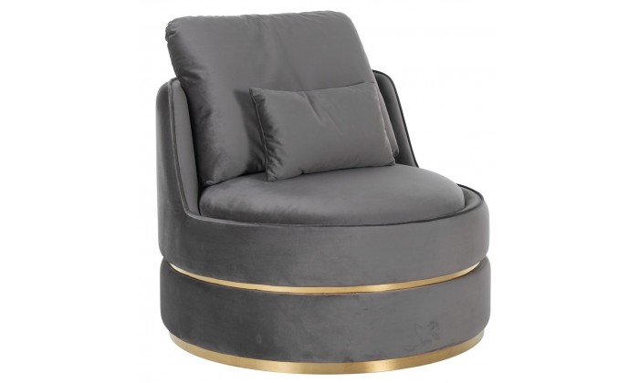 Fauteuil Stone velours / Or Kylie