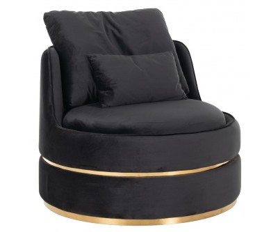 Fauteuil Stone velours / Or Kylie