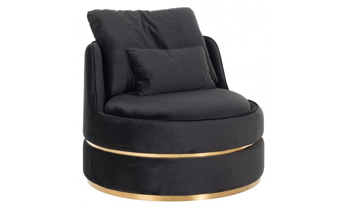 Fauteuil Stone velours / Or Kylie