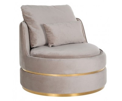 Fauteuil kaki velours / Or Kylie