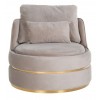 Fauteuil kaki velours / Or Kylie