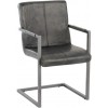 Chaise Cuir/Metal Gris