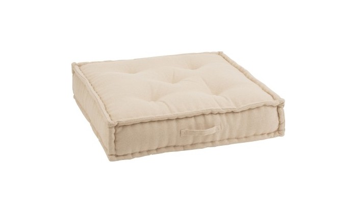 Coussin Bas Coton Beige