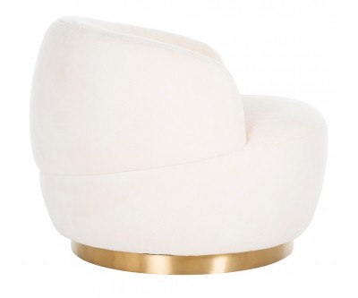 Fauteuil pivotante White / Brushed gold Teddy