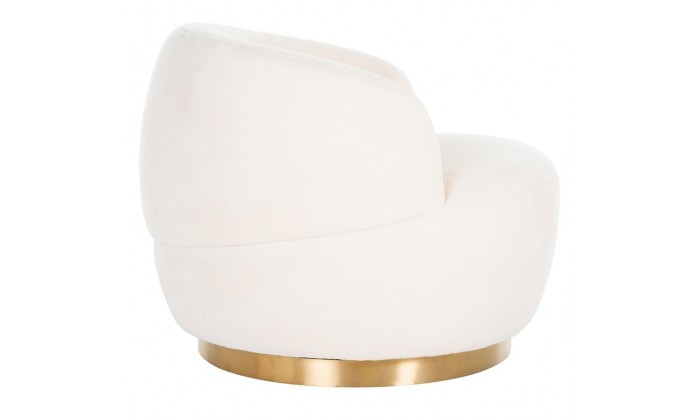 Fauteuil pivotante White / Brushed gold Teddy