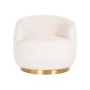 Fauteuil pivotante White / Brushed gold Teddy