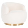 Fauteuil pivotante White / Brushed gold Teddy