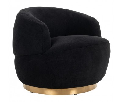 Fauteuil pivotante Noir  / Brushed gold Teddy