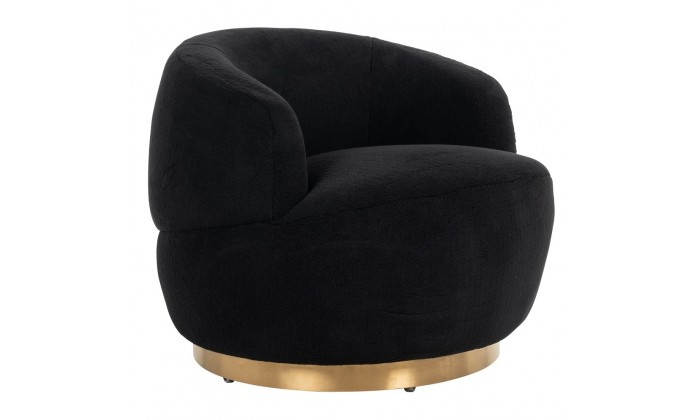 Fauteuil pivotante Noir  / Brushed gold Teddy