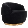 Fauteuil pivotante Noir  / Brushed gold Teddy