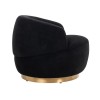 Fauteuil pivotante Noir  / Brushed gold Teddy