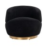 Fauteuil pivotante Noir  / Brushed gold Teddy