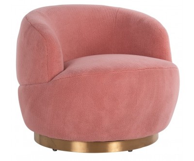 Fauteuil pivotante Rose  / Brushed gold Teddy