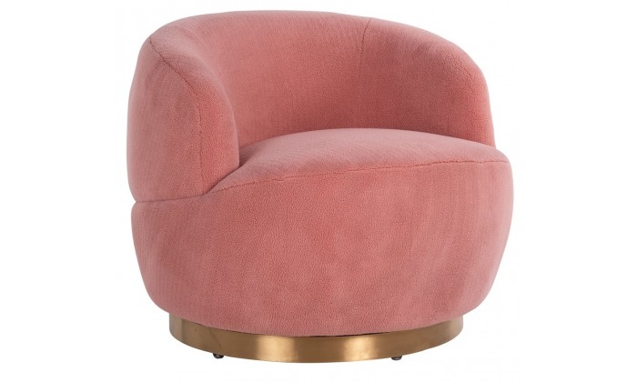 Fauteuil pivotante Rose  / Brushed gold Teddy