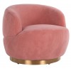 Fauteuil pivotante Rose  / Brushed gold Teddy