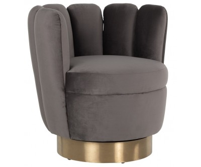 Fauteuil gris faux peau de mouton Mayfair