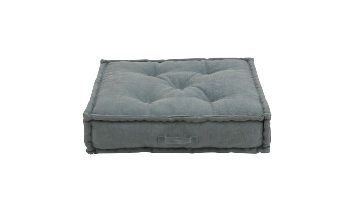 Coussin Bas Coton Bleu