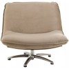 Fauteuil 1 Personne Pivotable Velours Beige Metal Argent