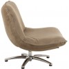 Fauteuil 1 Personne Pivotable Velours Beige Metal Argent