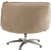 Fauteuil 1 Personne Pivotable Velours Beige Metal Argent