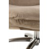 Fauteuil 1 Personne Pivotable Velours Beige Metal Argent