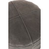 Pouf Franges Rond Cuir Gris