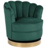 Fauteuil pivotante en velours  vert  / gold Mila