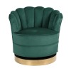 Fauteuil pivotante en velours  vert  / gold Mila