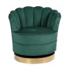 Fauteuil pivotante en velours  vert  / gold Mila