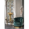 Fauteuil pivotante en velours  vert  / gold Mila