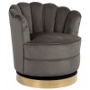 Fauteuil pivotante en velours  stone / gold Mila