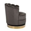 Fauteuil pivotante en velours  stone / gold Mila