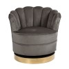 Fauteuil pivotante en velours  stone / gold Mila