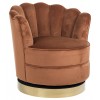 Fauteuil pivotante en velours  Orange / gold Mila