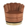 Fauteuil pivotante en velours  Orange / gold Mila