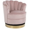 Fauteuil pivotante en velours rose / gold Mila