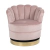 Fauteuil pivotante en velours rose / gold Mila