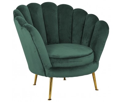 Fauteuil en velours vert  / gold Perla