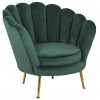 Fauteuil en velours vert  / gold Perla