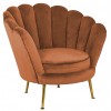 Fauteuil en velours orange / gold Perla